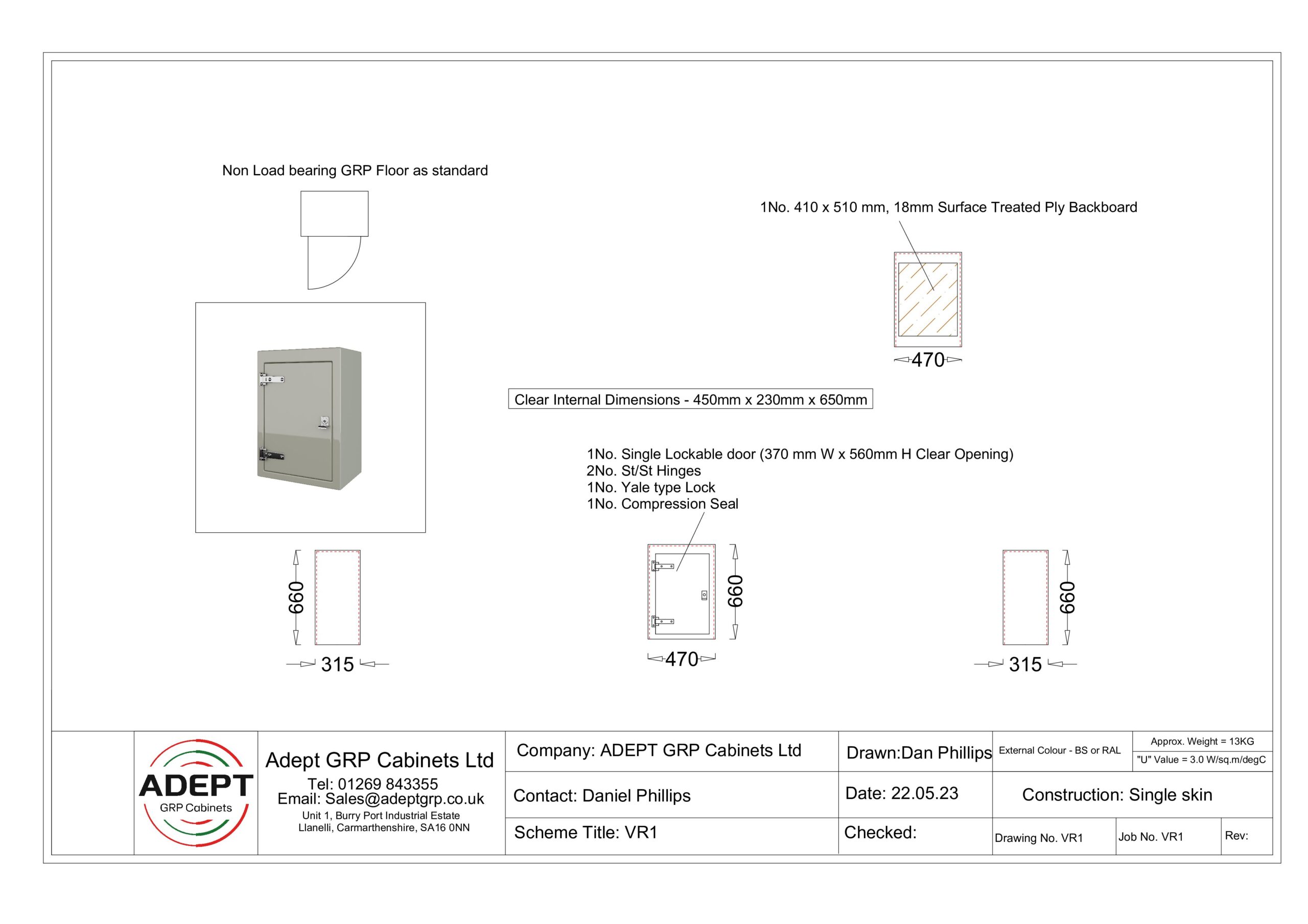 VR1 - 470w x 320d x 660 - Adept GRP